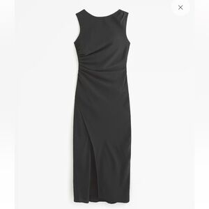 Abercrombie & Fitch Draped High-Neck Shell Midi Dress